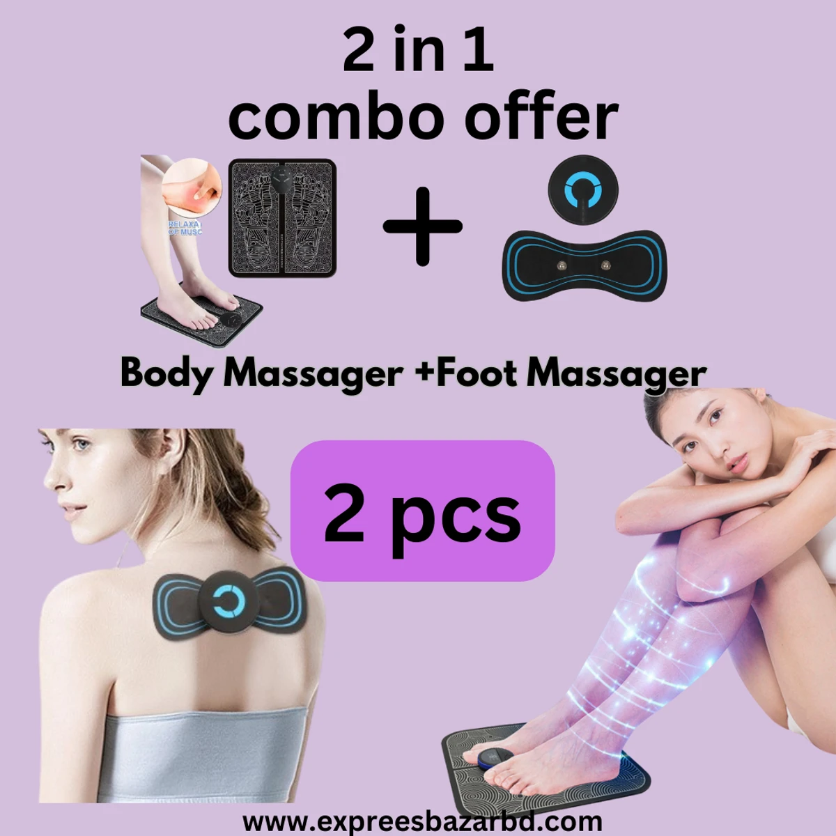 EMS 2 in 1 combo Body Massager + Foot Massager