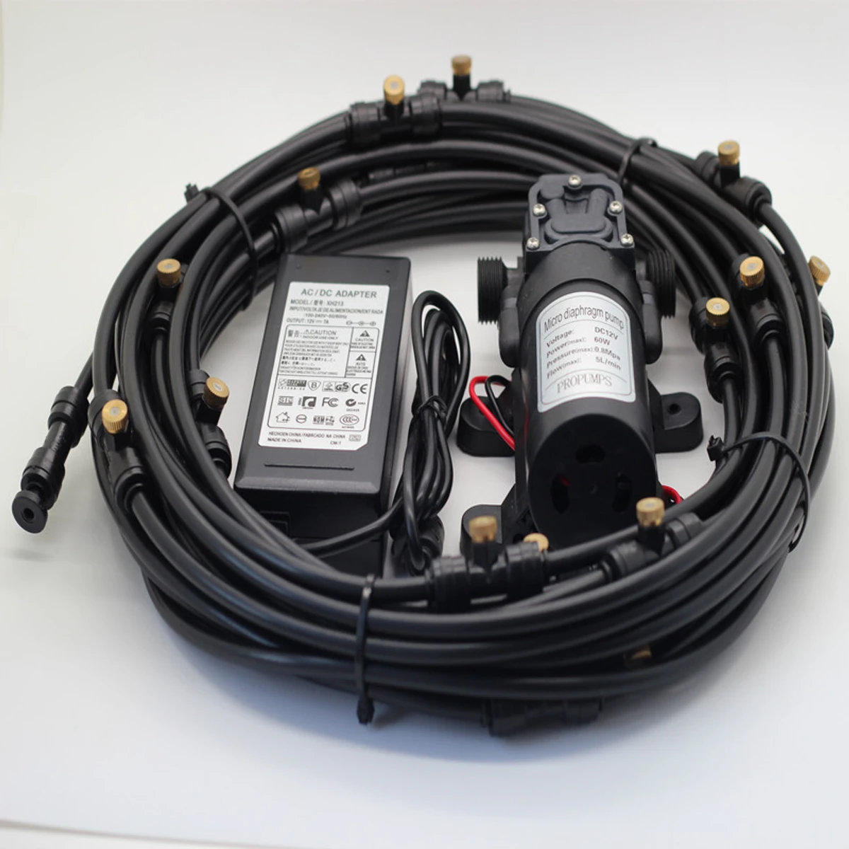 6-18m low pressure spray system plus 12v60w pump set comes with filter tips