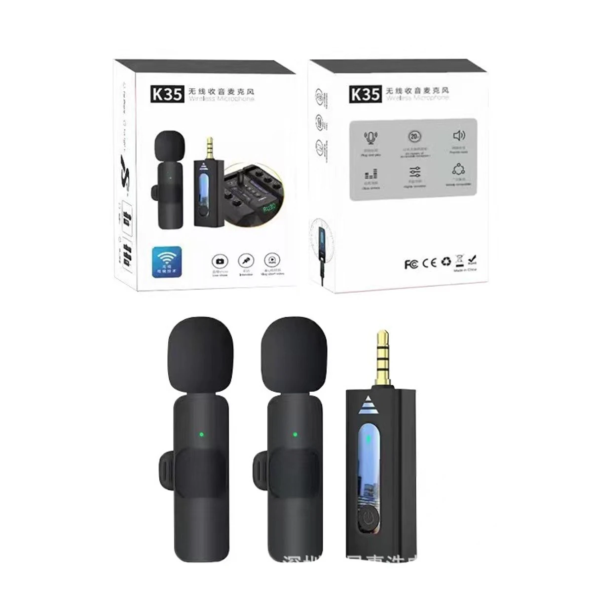 k35 double mic wireless microphone