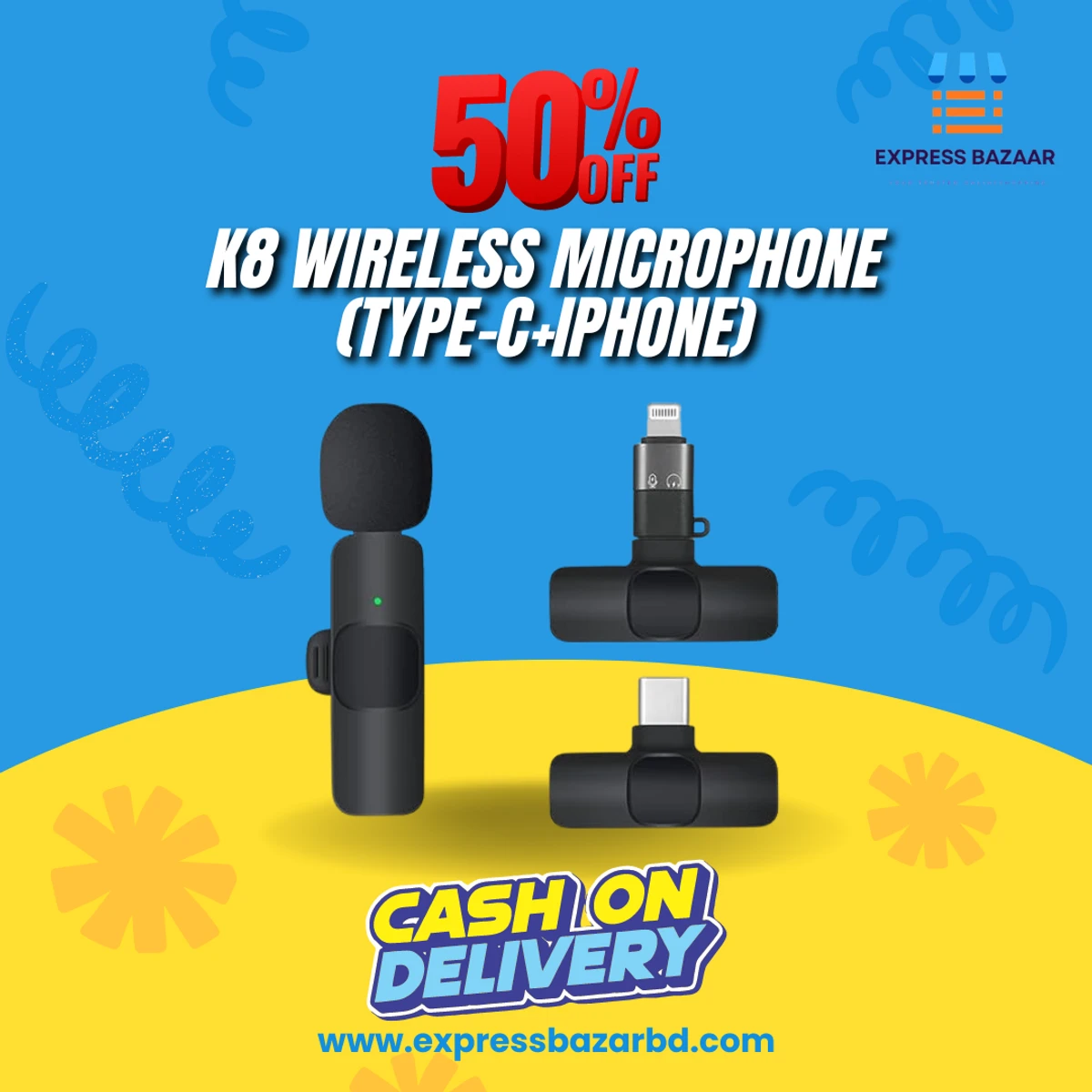 K8 wireless microphone  (type-c+iphone)