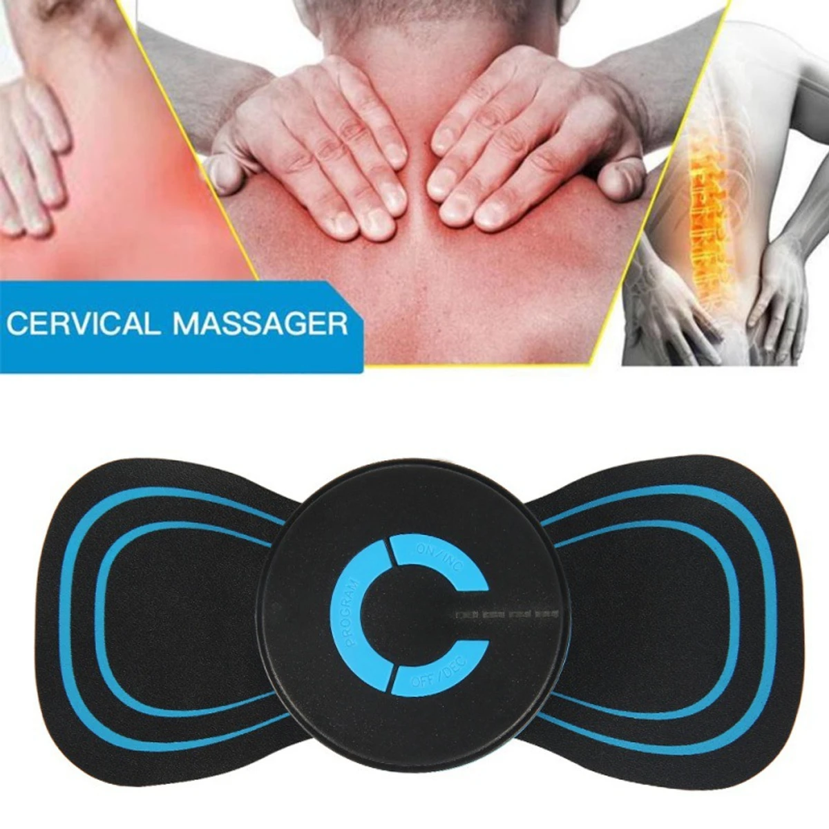 EMS Electric Pulse Neck Massager Cervical Massage Patch Back Sticker Muscle Stimulator Portable Relief Pain Relax Massage