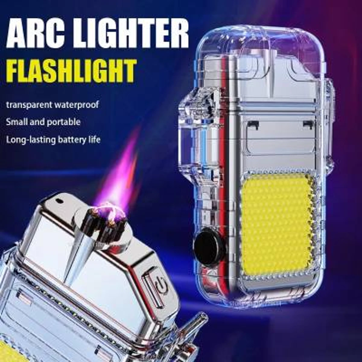 K33 Waterproof Electronic Arc Plasma Lighter with Flashlight